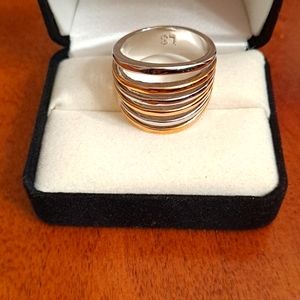 Lia Sophia two tone wide ring